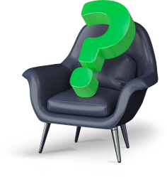 Question mark on chair